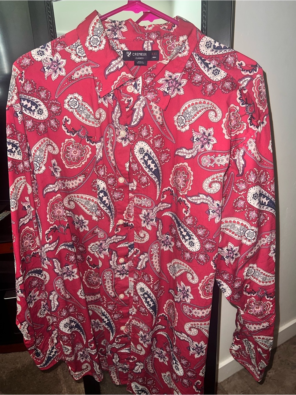 Daniel Cremieux Red Paisley Print Button-Down Shirt